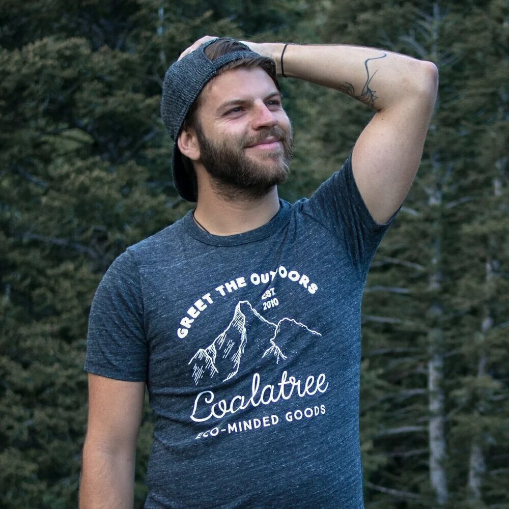 Coalatree Mens T-Shirt Jersey Short Sleeve Graphic Mountains Outdoor Small